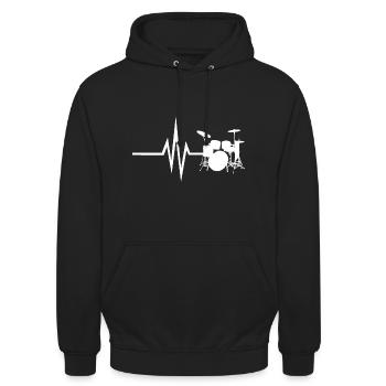 Mon cœur bat pour les percussions - Instrument - Sweat-shirt à capuche unisexe - noir - Devant - Alina (178cm) & Michal (187cm)