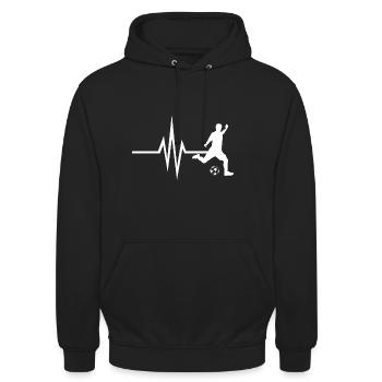 Mein Herz schlägt für Fussball - Sport Fitness - Unisex Hoodie - Schwarz - Vorne - Alina (178cm) & Michal (187cm)