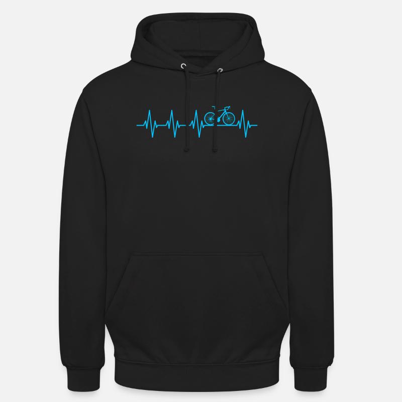 Fréquence cardiaque du vélo - Sweat-shirt à capuche unisexe - noir