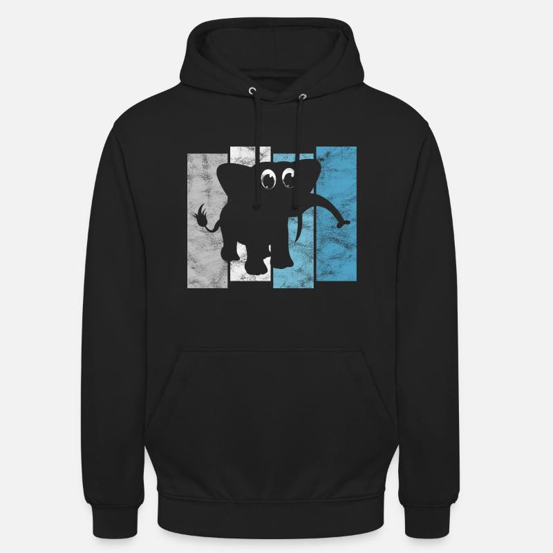 Eléphant éléphant pour enfants - Sweat-shirt à capuche unisexe - noir