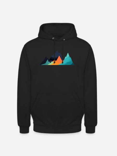 Mountain Landscape Geometric Art - Unisex Hoodie - black