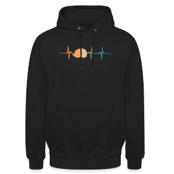 Igel-Herzschlag - Unisex Hoodie - Schwarz - Vorne - Alina (178cm) & Michal (187cm)