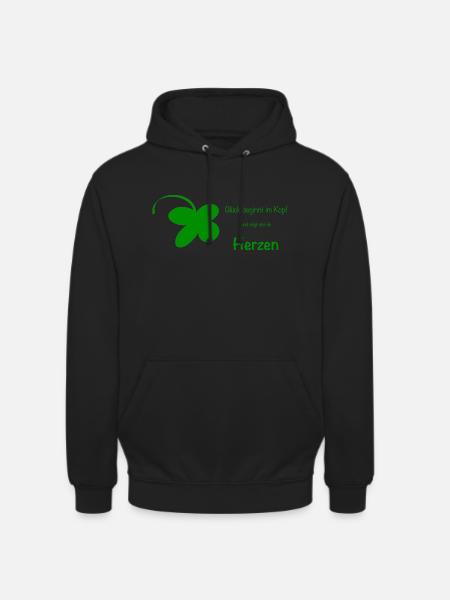 Glück beginnt im Kopf - Unisex Hoodie - Schwarz
