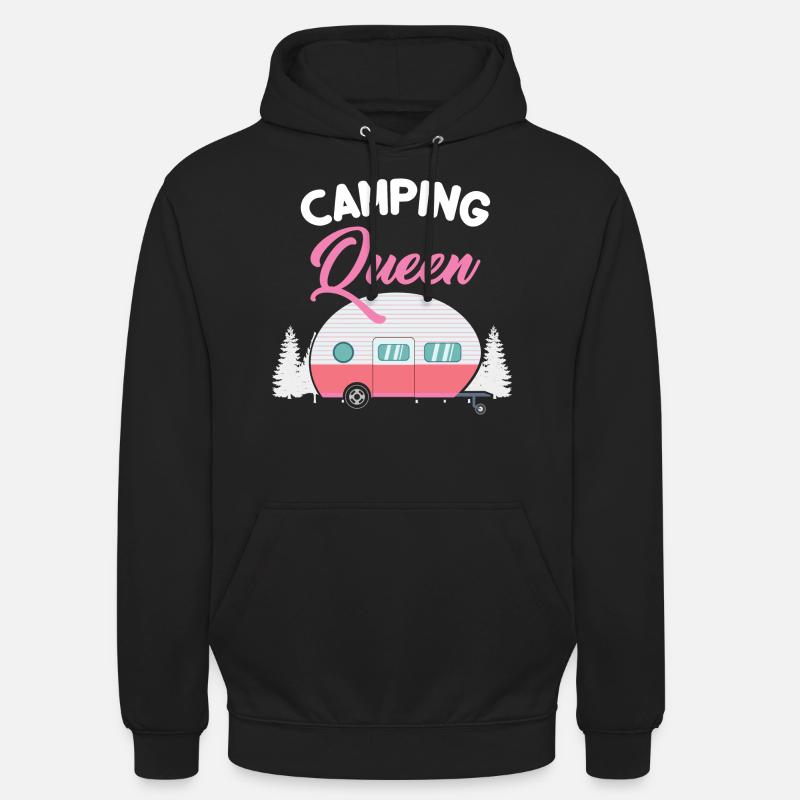 Camping Queen - Camping caravane Reine - Sweat-shirt à capuche unisexe - noir