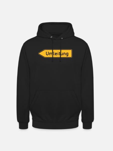 Umleitung Links - Unisex Hoodie - Schwarz