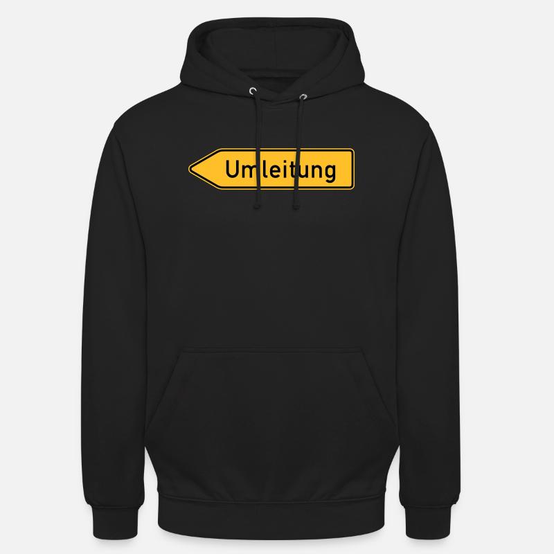 Umleitung Links - Unisex Hoodie - Schwarz