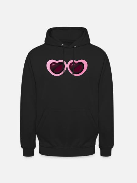 Smiley Heart Sunglasses - Unisex Hoodie - black