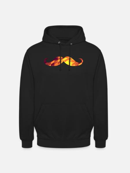 Moustache (Geometric Background) - Unisex Hoodie - black
