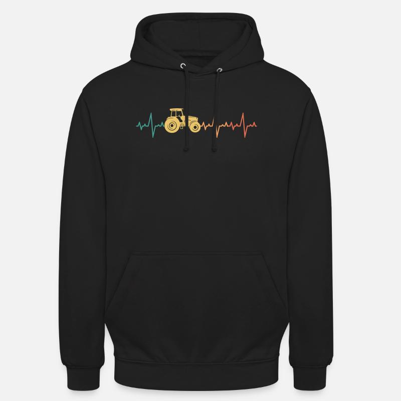 Traktor Herzschlag Retro Farmer - Unisex Hoodie - Schwarz