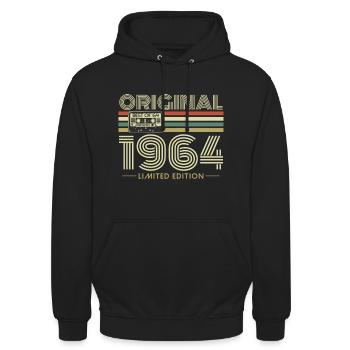 Original 1964 Jahrgang Vintage Geburtstag Retro - Unisex Hoodie - Schwarz - Vorne - Alina (178cm) & Michal (187cm)