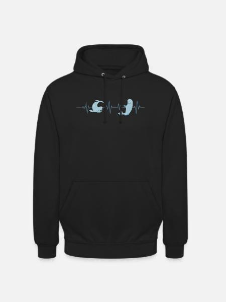 Beluga Heartbeat - Gift Idea - Unisex Hoodie - black