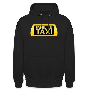 Familien Taxi - Unisex Hoodie - Schwarz - Vorne - Alina (178cm) & Michal (187cm)