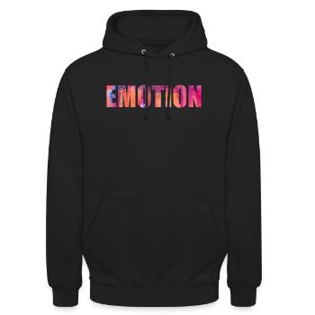 Emotion | Leben genießen | Abenteuer | Spaß - Unisex Hoodie - Schwarz - Vorne - Alina (178cm) & Michal (187cm)