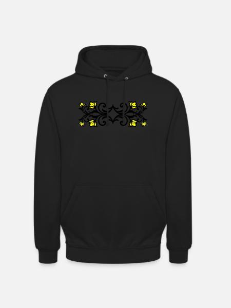 Ornament Floral Swirl - Unisex Hoodie - black