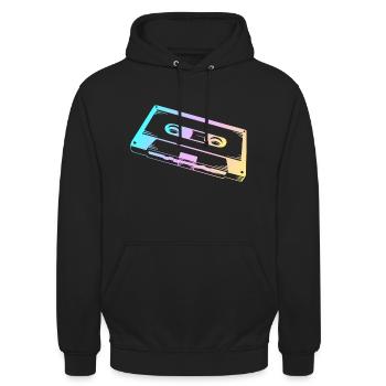 Cassette musicale des années 80 - Vintage - Sweat-shirt à capuche unisexe - noir - Devant - Alina (178cm) & Michal (187cm)