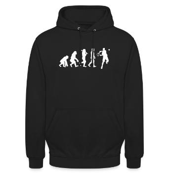 Entwicklung des Tennis - Unisex Hoodie - Schwarz - Vorne - Alina (178cm) & Michal (187cm)
