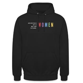 Frauentag - Unisex Hoodie - Schwarz - Vorne - Alina (178cm) & Michal (187cm)