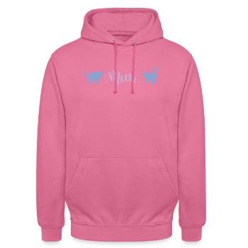 Liebe meine Katze - Unisex Hoodie - Pink - Vorne - Alina (178cm) & Michal (187cm)