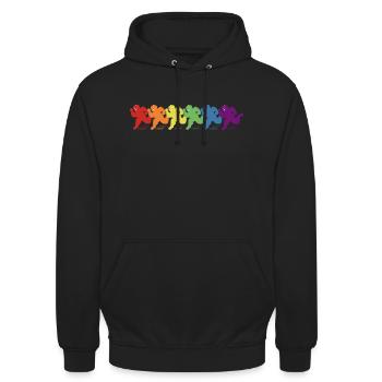 Rainbow Bears Parade! - Unisex Hoodie - black - Front - Alina (178cm) & Michal (187cm)