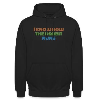I Know How The Rabbit Runs Denglisch Sprichwort - Unisex Hoodie - Schwarz - Vorne - Alina (178cm) & Michal (187cm)
