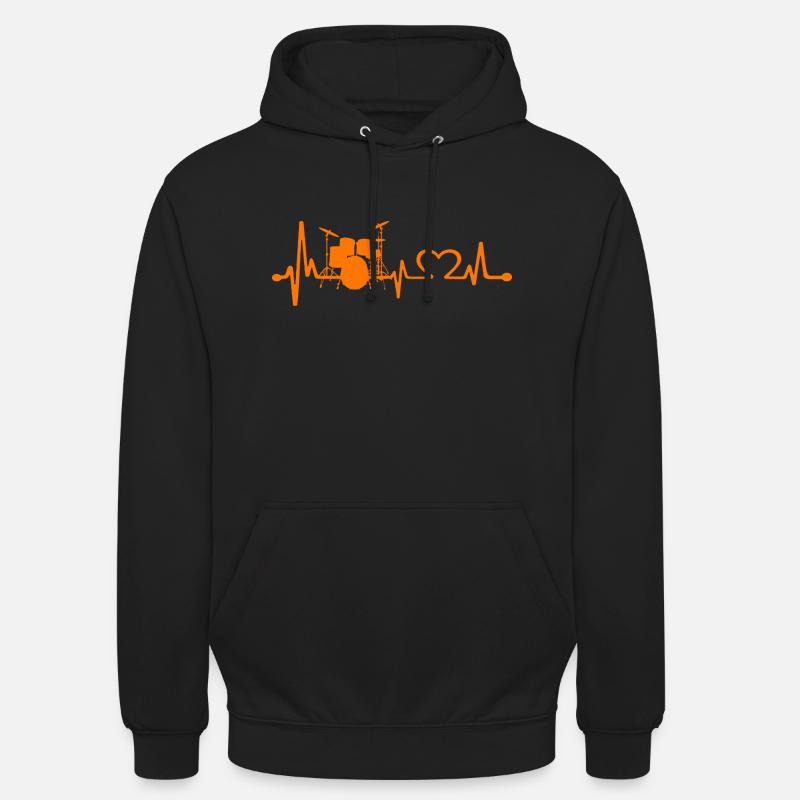Drums Heartbeat Drummer Gift - Sweat-shirt à capuche unisexe - noir