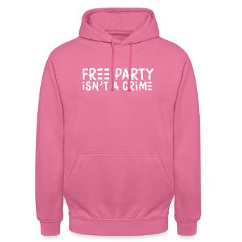 Free Party is not a crime - Sweat-shirt à capuche unisexe - rose - Devant - Alina (178cm) & Michal (187cm)