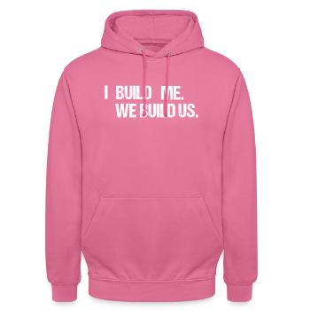 Conception de texte simple - Sweat-shirt à capuche unisexe - rose - Devant - Alina (178cm) & Michal (187cm)