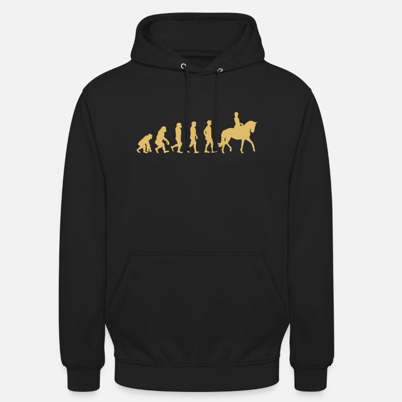 Évolution de l’équitation - Sweat-shirt à capuche unisexe - noir