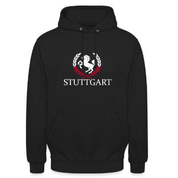 Stuttgart Lorbeer - Unisex Hoodie - Schwarz - Vorne - Alina (178cm) & Michal (187cm)