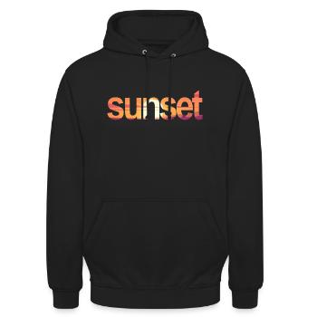 sunset - Unisex Hoodie - Schwarz - Vorne - Alina (178cm) & Michal (187cm)