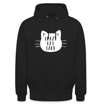 Crazy Cat Lady - Unisex Hoodie - black - Front - Alina (178cm) & Michal (187cm)
