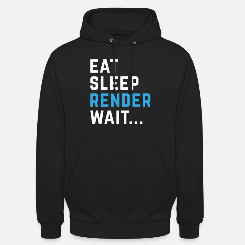 Eat Sleep Render Wait - Unisex Hoodie - black