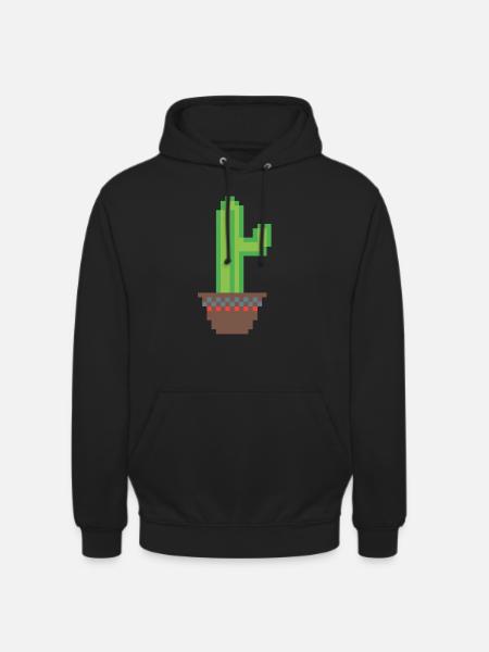 Cactus Pixel Art - Unisex Hoodie - black