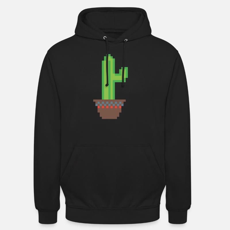 Cactus Pixel Art - Sweat-shirt à capuche unisexe - noir