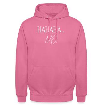 HAHAHA. NO. - Unisex Hoodie - Pink - Vorne - Alina (178cm) & Michal (187cm)