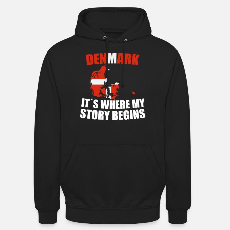 Danemark - Sweat-shirt à capuche unisexe - noir