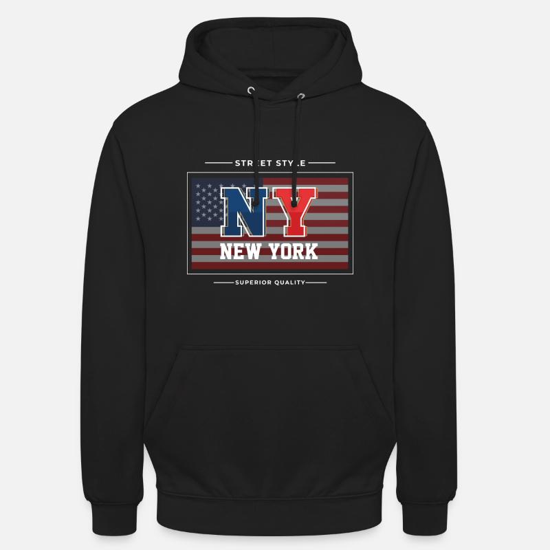New York - Sweat-shirt à capuche unisexe - noir