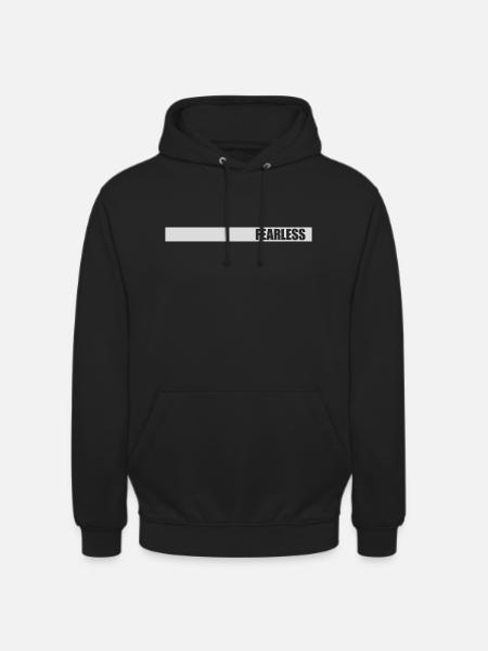 fearless Text Quote Design - Unisex Hoodie - black