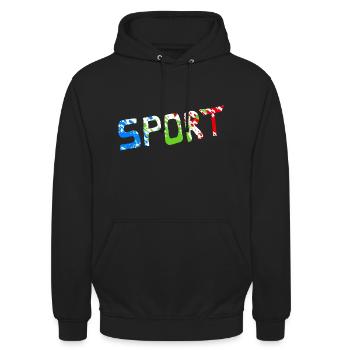 Sport - Unisex Hoodie - Schwarz - Vorne - Alina (178cm) & Michal (187cm)
