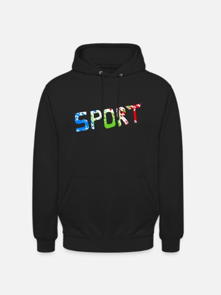 Sport - Felpa con cappuccio unisex - nero