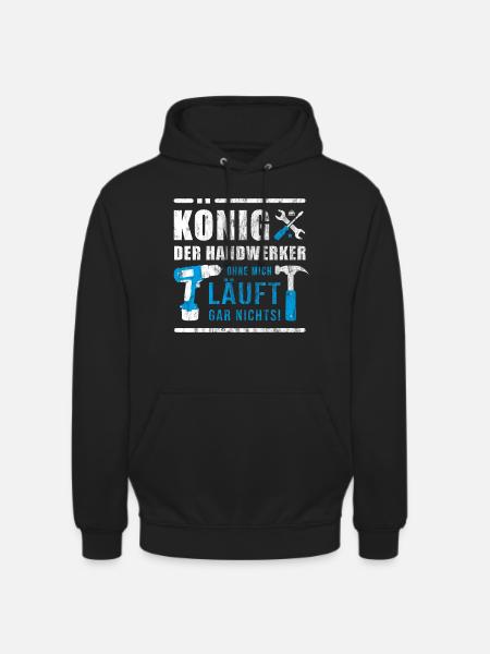 Koning van de ambachtslieden | Geschenk bouwplaats - Uniseks hoodie - zwart