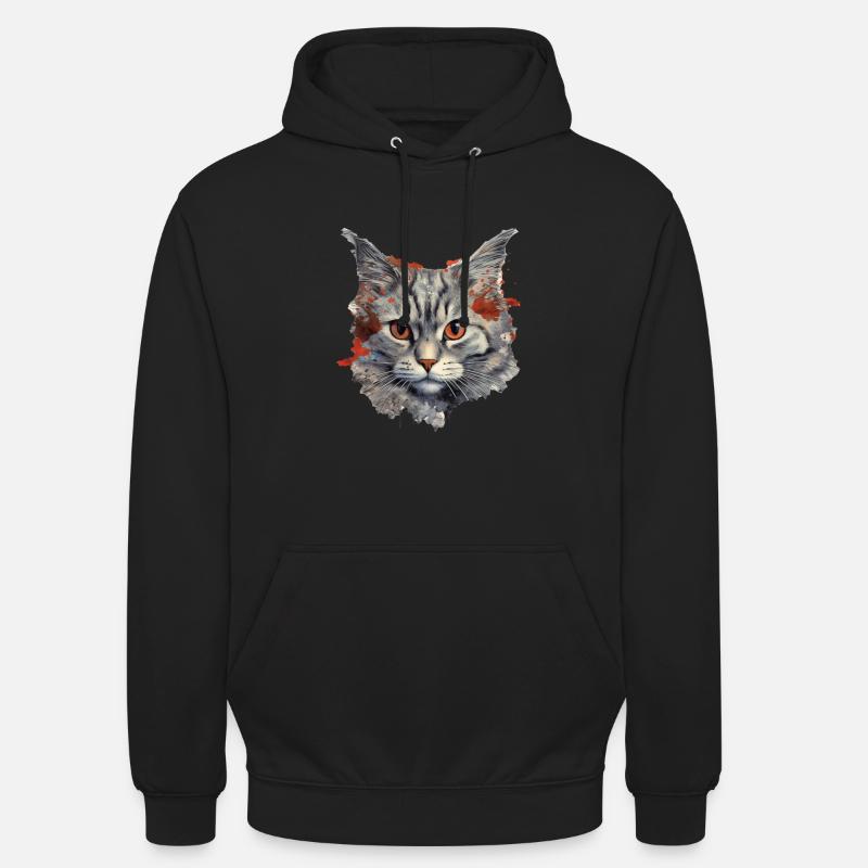 Chat - Sweat-shirt à capuche unisexe - noir