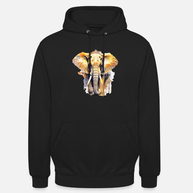 Éléphant - Sweat-shirt à capuche unisexe - noir