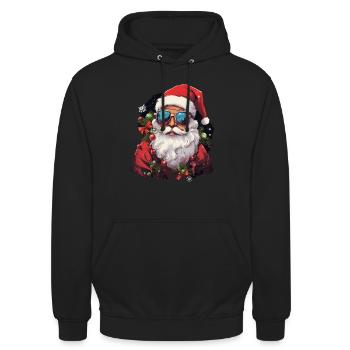 Weihnachtsmann - Unisex Hoodie - Schwarz - Vorne - Alina (178cm) & Michal (187cm)