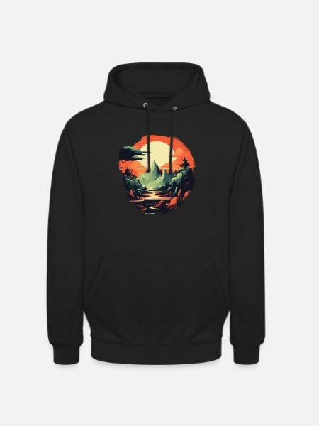 Landschaft - Unisex Hoodie - Schwarz