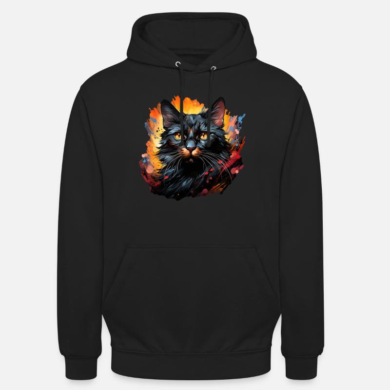 Chat - Sweat-shirt à capuche unisexe - noir