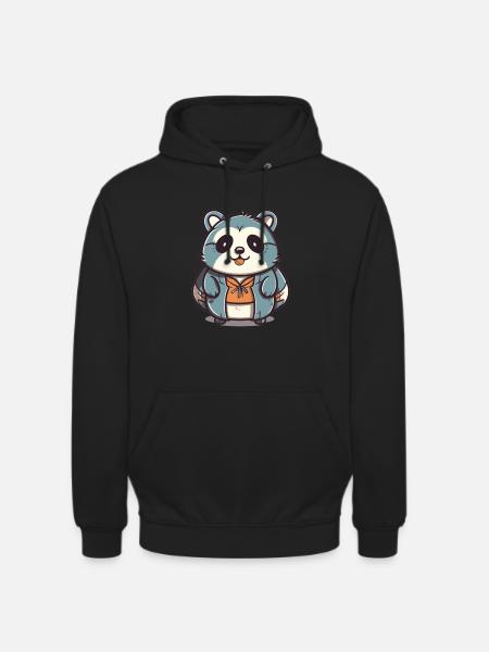 Raccoon - Kawaii Style - Unisex Hoodie - black