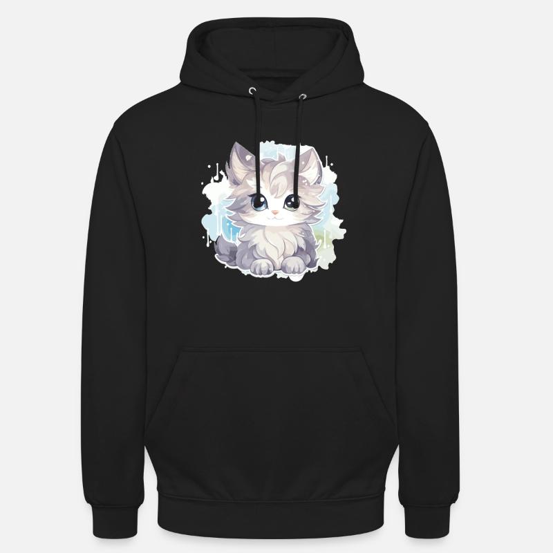 Chat - illustration - Sweat-shirt à capuche unisexe - noir