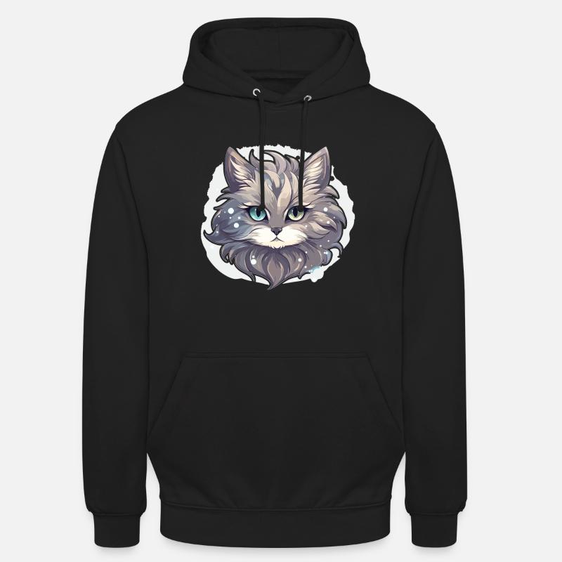 Chat - illustration - Sweat-shirt à capuche unisexe - noir