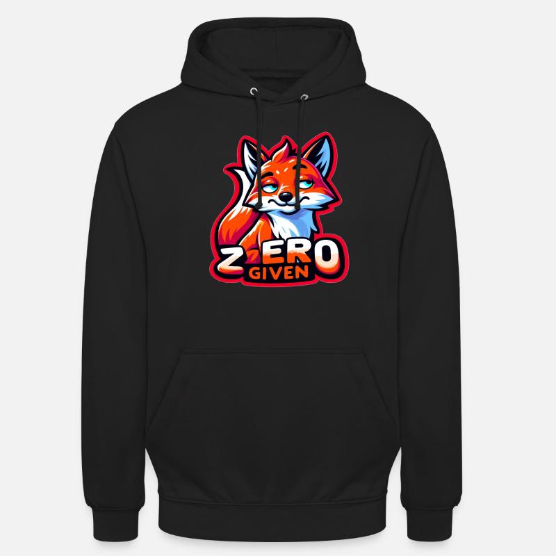 Zéro donné - Illustration de renard - Sweat-shirt à capuche unisexe - noir